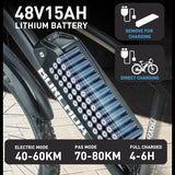 1 OTIDA New RX60 1500W45KM/H 27.5 Inch 2.8 Tire Electric Bike 48V15AH Lithium Battery Mountain Electric Bicycle 21 Speed
