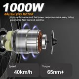 6 48V 1000W 19.2Ah Electric Bicycle 27.5"x2.4 Adult E-Mountain Bike Men Assisted Electric Bike Hudraulic Brake Ebike Hedatx TX19