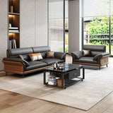 Office sofa leather business reception hall reception area negotiation simple modern light luxury coffee table combination set