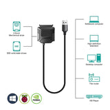 SATA to USB 3.0 Adapter Cable for 2.5/3.5 Inch SSD HDD SATA III Hard Drive Disk Converter Support UASP with 12V/2A Power Adapter