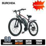 1 OTIDA New RX60 1500W45KM/H 27.5 Inch 2.8 Tire Electric Bike 48V15AH Lithium Battery Mountain Electric Bicycle 21 Speed