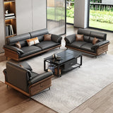 Office sofa leather business reception hall reception area negotiation simple modern light luxury coffee table combination set